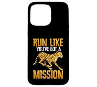 Corri come se avessi una missione Cheetah Running Motivation Custodia per iPhone 15 Pro Max