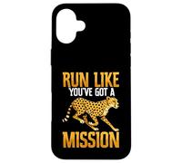 Corri come se avessi una missione Cheetah Running Motivation Custodia per iPhone 16 Plus