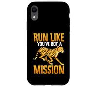 Corri come se avessi una missione Cheetah Running Motivation Custodia per iPhone XR