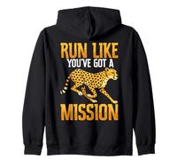 Corri Come se avessi Una Missione Cheetah Running Motivation Felpa con Cappuccio