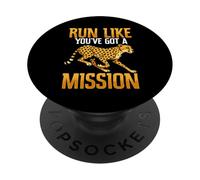 Corri come se avessi una missione Cheetah Running Motivation PopSockets PopGrip Adesivo