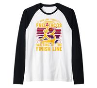 Corri come se ci fossero tacos gratuiti in attesa al tragu Maglia con Maniche Raglan