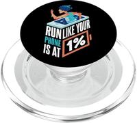 Corri come se il tuo telefono fosse all'1% Runner Cross Country Running PopSockets PopGrip per MagSafe