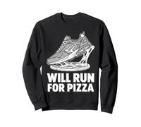 Corridore Che corre Divertente correrà per i corridori Amanti della Pizza Felpa
