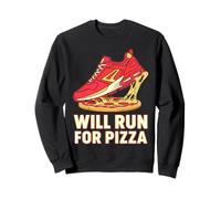 Corridore Che corre Divertente correrà per i corridori Amanti della Pizza Felpa