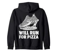 Corridore Che corre Divertente correrà per i corridori Amanti della Pizza Felpa con Cappuccio