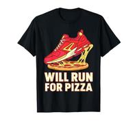 Corridore Che corre Divertente correrà per i corridori Amanti della Pizza Maglietta