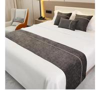 Corridore Del Letto Di Chenille E Cuscini Abbinati, Asciugamano Da Letto Di Hotel E Per Le Pensioni, Coperto Di Letto Semplice, Sciarpa A Letto Morbido-Grey||260X50cm for 2m Bed