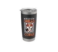 Corridore e Welsh Corgi Pembroke Bicchiere termico in acciaio inox doppia parete