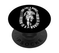 Corridore femminista correre come una donna statua della libertà in esecuzione PopSockets PopGrip Adesivo
