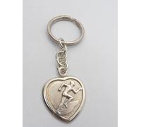 Corridore : Portachiavi a Cuore in Argento 925 - Podista - Corsa - Atletica