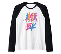 Corridori Che Fanno Il 5K Maglia con Maniche Raglan