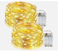 Corriere Exp. - 2 x Luci Stringa LED a Batteria 10 Metri 100 LED Mini Lucine Fil
