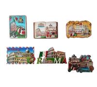 Corriere Exp. - 6 Pezzi di Calamite MAGNETI per FRIGO Souvenir da Roma Italia Ma