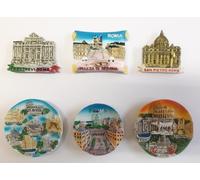 Corriere Exp. - 6 Pezzi di Calamite MAGNETI per FRIGO Souvenir Roma Italia Colle