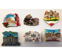 Corriere Exp. - 6 Pezzi di MAGNETI Calamite per FRIGO Souvenir da Roma Italia Co