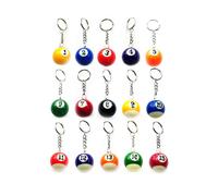 Corriere Exp. - SET 15 PORTACHIAVI PALLA PALLINA NUMERATE BILIARDO PORTA CHIAVE