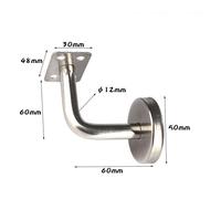 Corrimano 60MM Ringhiera Sabbia Sostegno Argento Scala Supporti da Parete