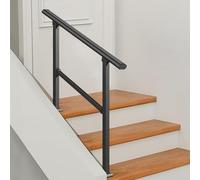 Corrimano a 3 gradini per esterni, ringhiere per scale interne montate a pavimento e corrimano in ferro zincato per portico, corrimano di transizione regolabile(B,120cm/47inch)