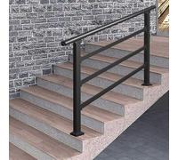 Corrimano a 4 gradini per scale esterne, ringhiera di transizione da pavimento per gradini in cemento o legno, colonne per balaustre di sicurezza regolabili per portici da giardino(C,80cm/32inch)