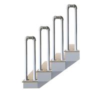 Corrimano a forma di U, 1 barra di supporto di sicurezza per scale e corridoi, colore bianco, 100 cm, resistente, ideale per la sicurezza del piano di lavoro e del corridoio