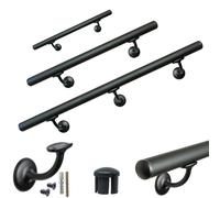 CORRIMANO A MURO PER SCALA INTERNA IN ALLUMINIO D.32MM MOD.V42R NERO