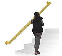 Corrimano a parete Ringhiera per scale in ferro battuto industriale Scale quadrate dorate Corrimano per ringhiera Asta di supporto antiscivolo per soppalco per interni ed esterni, 1ft-20ft ( Size : 30