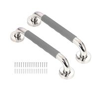Corrimano Acciaio Inox per Scale Ringhiera per Scale Ingresso Giardino Passamano Esterni Interni Fissaggio a Parete per uso Interno ed Esterno Corrimano Antiscivolo(grey, B 25-40cm)