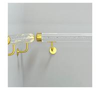 Corrimano acrilico trasparente per scale, Corrimano for scale in acrilico da parete, lunghezza 0,5 m-6 m, diametro 5 cm, confezione da 1-4 sezioni, staffe argento o oro(Gold Bracket,600cm(20ft))