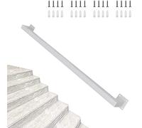 Corrimano Bianco per Scale Interne Corrimano Quadrato per Ringhiera per Scale in Metallo Ringhiera per Montaggio a Parete con Staffe Asta di Supporto di Sicurezza in Ferro Zincato Corrimano per Scale