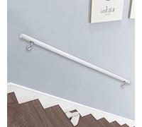 Corrimano Corrimano A Muro Bianco, Corrimano in Legno Antiscivolo per Scale Interne, Ringhiera di Sicurezza per Soppalco per Bambini Anziani, con Staffe in Acciaio Inossidabile, 1ft-20ft