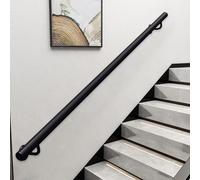 Corrimano da 2FT 5FT 6FT 8FT 10FT per scale interne o gradini esterni, corrimano per scale con montaggio a parete, kit di barre di sicurezza per ringhiere delle scale in ferro nero(360cm)