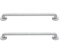 Corrimano da bagno, set da 2 pezzi, tubo in acciaio inox + materiale in nylon antibatterico, versione migliorata con grande luce notturna (60 cm)