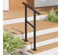Corrimano da esterno per scale adatto a 3 gradini, ringhiera regolabile in ferro zincato con kit di installazione, parapetto di transizione per corrimano di transizione per casa, corridoio e decking