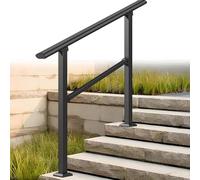 Corrimano da pavimento per gradini esterni, colonne di balaustre di sicurezza in ferro zincato, ringhiera regolabile per scale corridoi da giardino, corrimano di transizione(B,120cm/47inch)