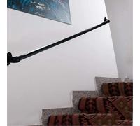 Corrimano di Sicurezza per Interni Ed Esterni da 1 Piede A 10,2 Piedi per Scale Staffe per Ringhiere per Scale Tubo in Acciaio Zincato in Metallo Nero Maniglione Antiscivolo, 270cm