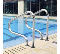 Corrimano di sicurezza per piscina in acciaio inox, design a 3 curve per una facile installazione, ideale per ingressi e rampe della piscina interrata