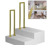 Corrimano di transizione a forma di U per scale per interni ed esterni, durevole corrimano dorato per cemento e gradini in legno, supporto di sicurezza da 85 cm