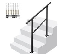Corrimano di transizione esterno adatto a 1-2/3/4 gradini, ringhiera regolabile per scale, ringhiera di supporto per gradini interni ed esterni con kit di installazione(Height 95cm,100cm/40inch)