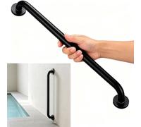 Corrimano ergonomico Ø3,2cm, maniglione nero in acciaio inox | Barra di supporto di sicurezza montata a parete da 30-120 cm con installazione ad angolo regolabile for uso domestico(40CM)