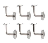 Corrimano, fissaggio per corrimano, per ringhiere scale, supporto da parete in legno con rosetta di copertura (6 pezzi)