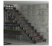 Corrimano for scale, Corrimano for scale for gradini esterni e interni, Ringhiera di sicurezza in ferro battuto, Picchetto for balaustre for scale(Black2,90cm/35.4in)