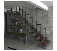 Corrimano for scale, Corrimano for scale for gradini esterni e interni, Ringhiera di sicurezza in ferro battuto, Picchetto for balaustre for scale(Black,90cm/35.4in)