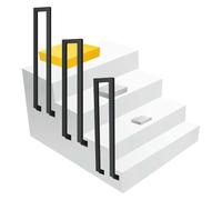 Corrimano for scale esterne - Ringhiera in metallo a forma di U for gradini, portico, giardino, balcone e maniglione di sicurezza for patio(95cm(2.1ft))