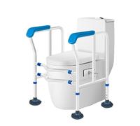 Corrimano for WC, non scuote il corrimano del WC, telaio di sicurezza for WC facile da installare, i corrimano sono realizzati in tubo di acciaio al carbonio e sono durevoli