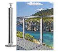 Corrimano in acciaio inox per gradini interni ed esterni, sistema di ringhiera regolabile in vetro per balcone, portico e corridoio, ringhiera durevole con staffa angolare