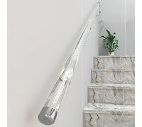 Corrimano in Acrilico Trasparente per Scale Interne, Ringhiera Antiscivolo per Montaggio a Parete da 50cm-600cm, Kit Completo di Corrimano per Scale, Parapetto per Corridoio della Scuola Materna ( Col