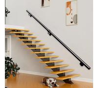 Corrimano in ferro battuto da 30-600 cm con staffe, asta di supporto per ringhiere per scale antiscivolo, kit di barre di sicurezza per balaustra a parete per corridoio del bagno del loft(180cm)