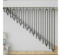 Corrimano in ferro battuto in metallo con kit di installazione, Palo di supporto per corrimano a forma di L per scale interne ed esterne, Ringhiere per corrimano a montaggio laterale per loft e ville(