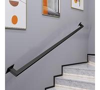 Corrimano in Ferro battuto Nero opachi per Le Scale, 1ft-20ft Ringhiera Regolabile a Parete, Guida di Sicurezza Antiscivolo Ideale per Uso Interno ed Esterno, Perfetta per portici e mazzi